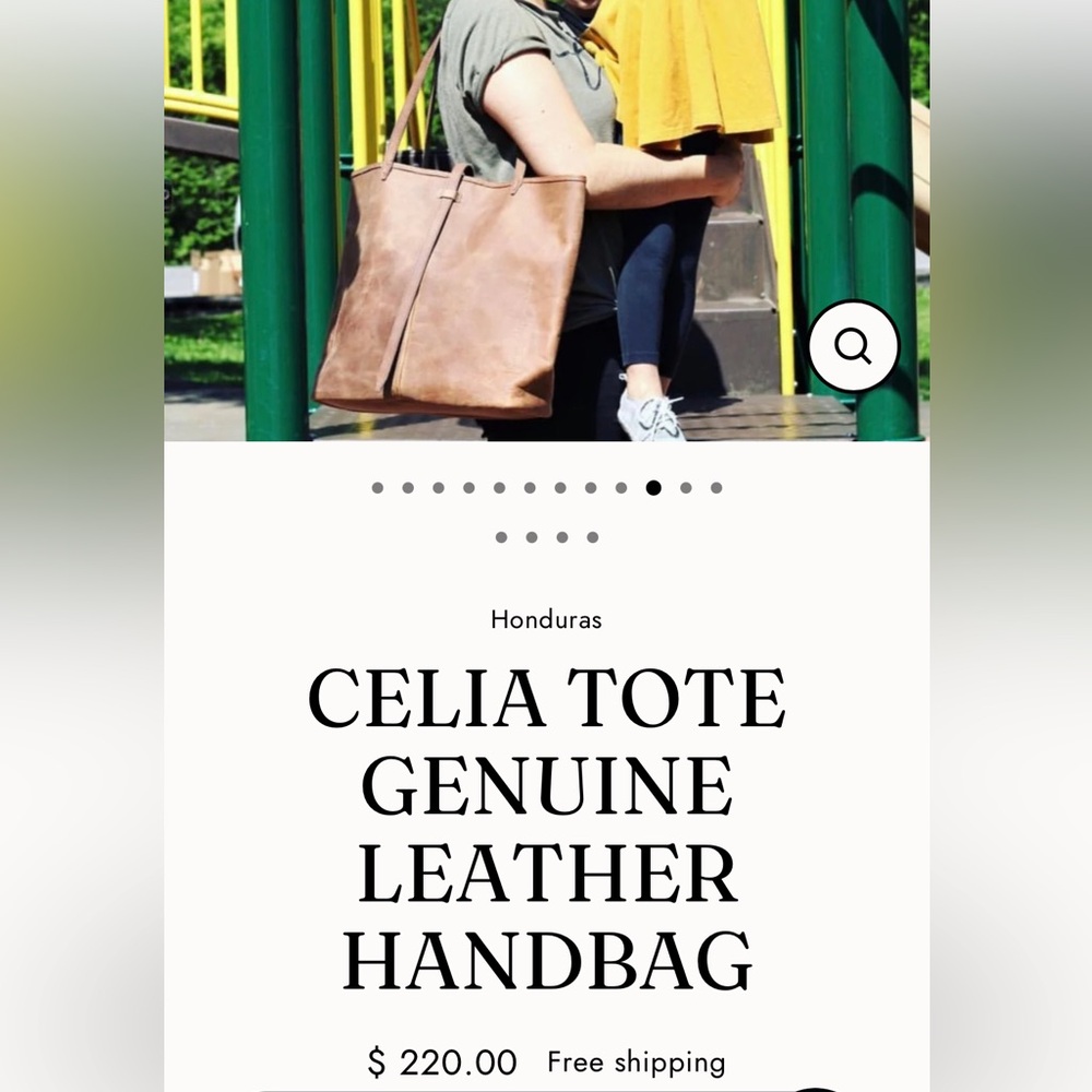 CELIA TOTE GENUINE LEATHER HANDBAG - Picture 3 of 16